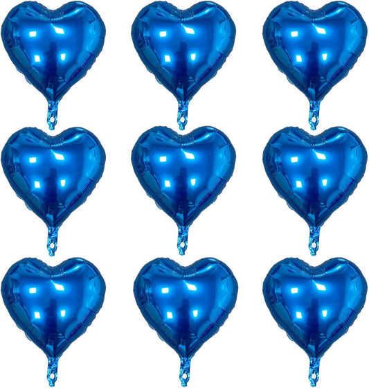 Blue Heart Shaped balloons Pack of 10,18 Inch Love Valentine Balloons Heart Romantic Balloons For Valentines Day Propose Marriage Wedding Bridal Shower Engagement Party Decorations