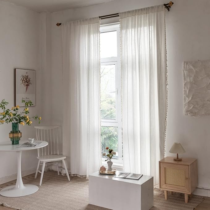 Boho Linen Curtains Off White - Image 3