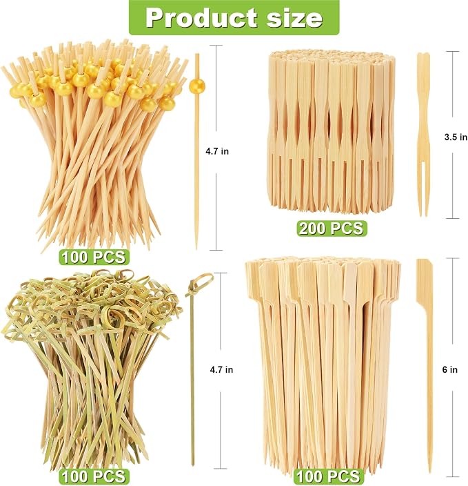 500PCS Cocktail Picks Kit, 4 Styles Fancy Toothpicks - Image 7