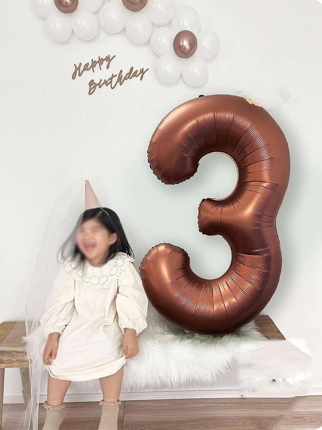 Number 2 Balloons 40 Inch Coffee Brown Balloon - Image 3