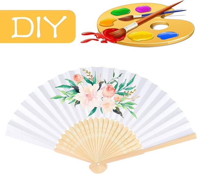 FEPITO 20 Pcs Handheld Paper Fan - Image 5