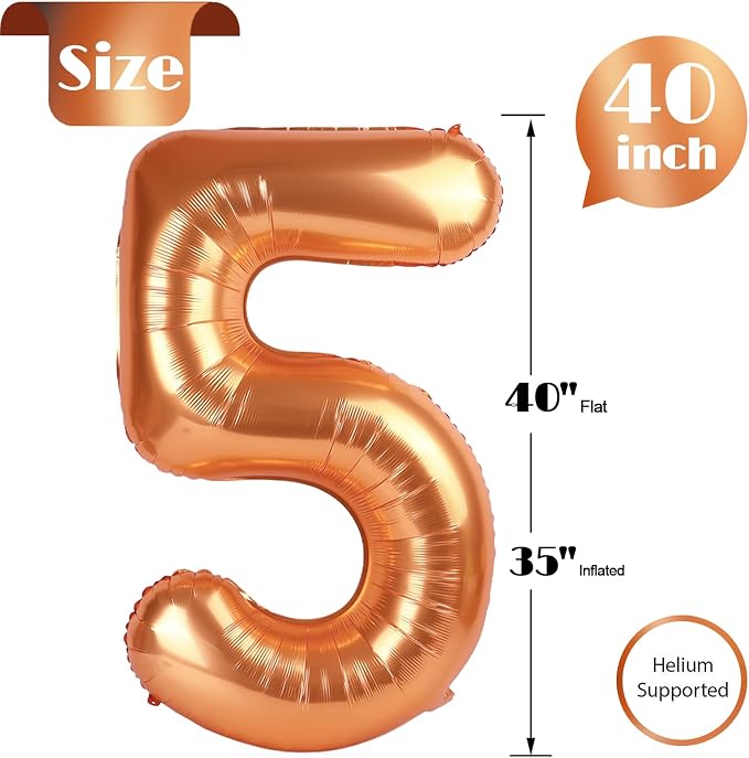 Orange 5 Balloon - Image 5
