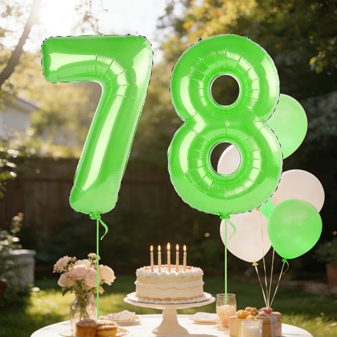 40 Inch Number 78 Balloons for 78th Birthday Party Decorations, 0-100 Fruit - Image 3