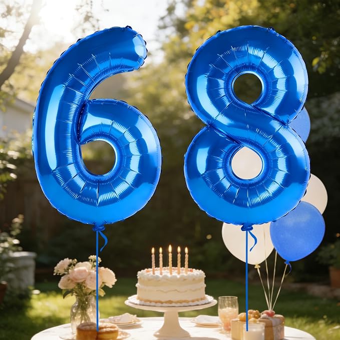 40 Inch Number 68 Balloons for 68th Birthday Party Decorations, 0-100 Dark Blue - Image 3