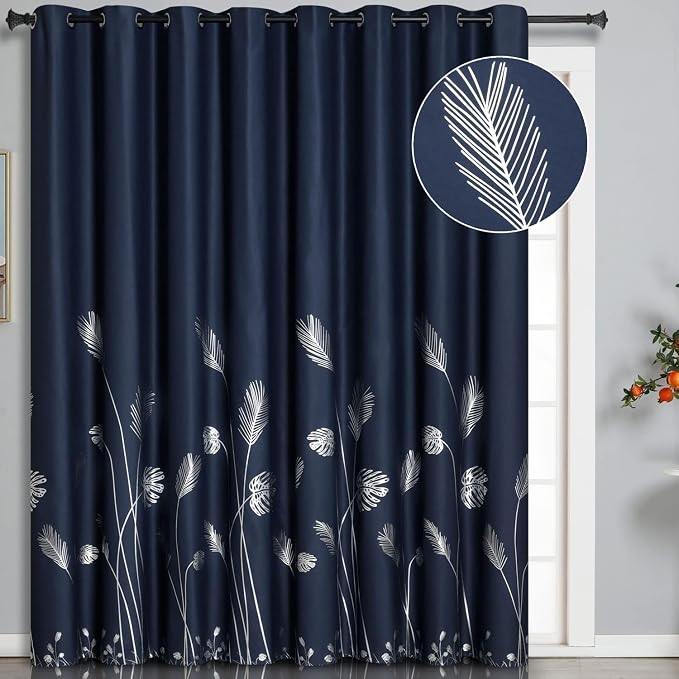 Navy Blue Blackout Curtain Extra Wide by ESTELARTEXTILER