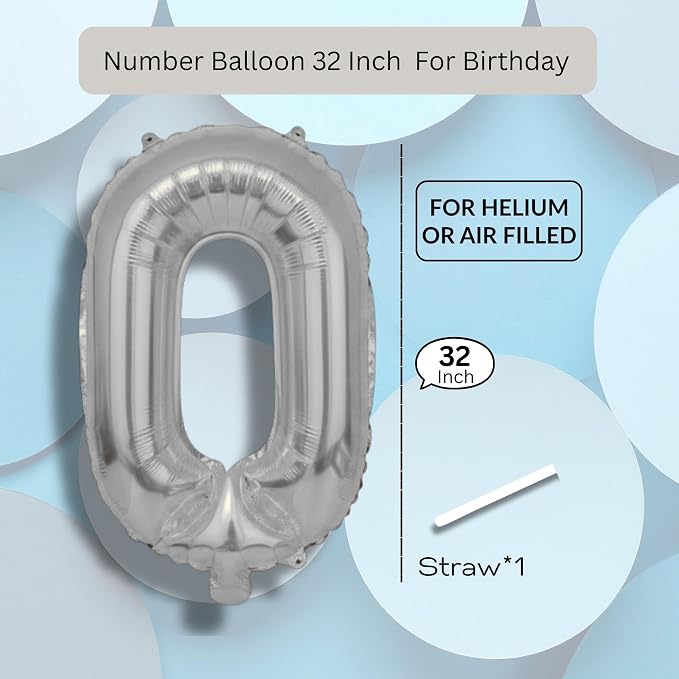 Gold Number Balloon 0 Mylar Foil Balloons 32 inch - Image 8