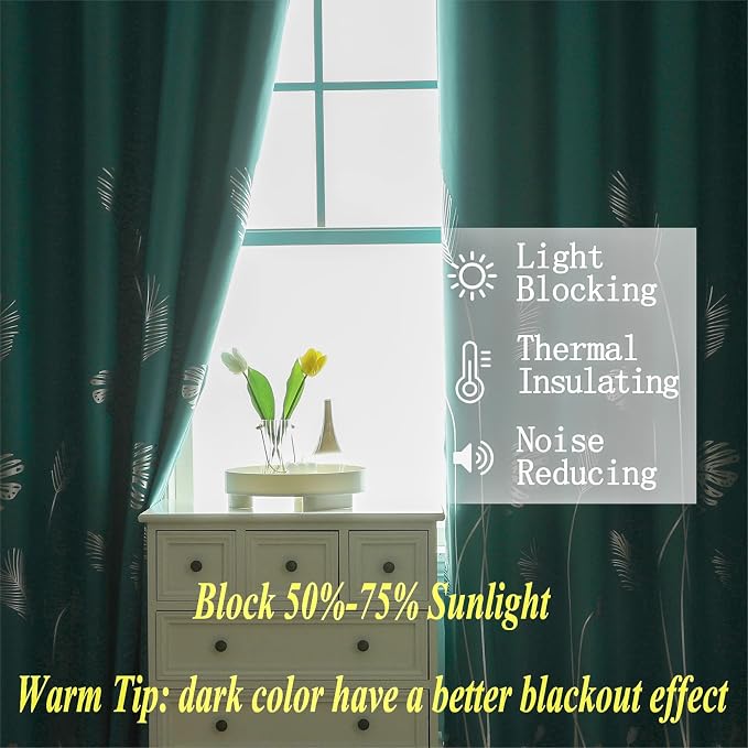 Teal Blackout Curtains 96 Inches Long, Grommet Curtains - Image 6