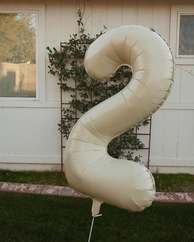 40 Inch Cream Number 9 Balloon Birthday Party Decorations - Image 2