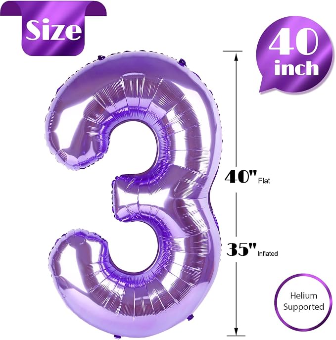Purple 3 Balloon - Image 5