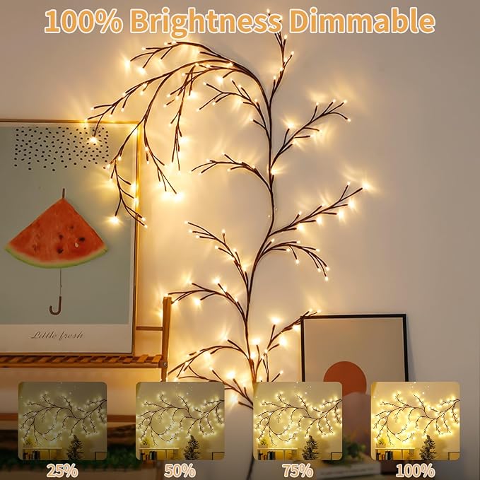 7.55FT 144LED 2PCS Brown USB Tree Branch Lights - Image 2