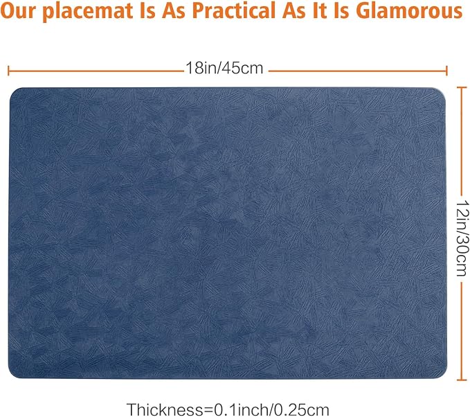 Vinyl Placemats Set of 4 Heat Resistant Easy Clean Non-Slip Place Mats - Image 6
