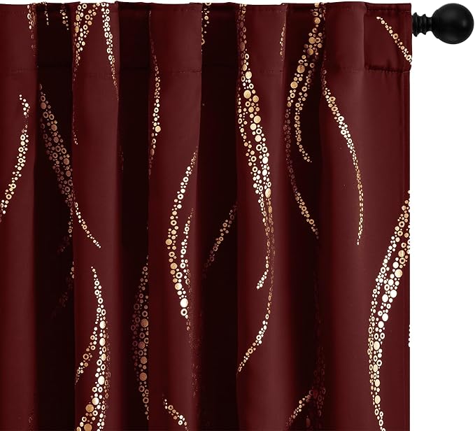 Yakamok Burgundy Blackout Curtains - Image 4