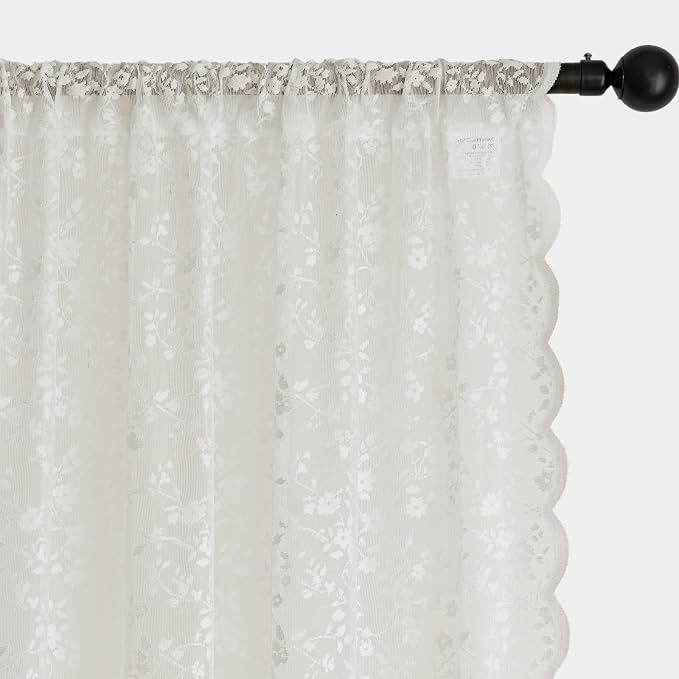Anmao Vintage Lace Sheer Curtains 54 Inches Long - Image 6