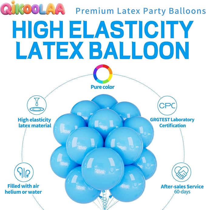 32Pcs Blue Big Balloons 18 Inch, Round Large Latex Party Balloons - Image 2