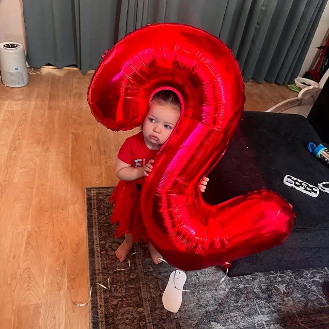 18 Balloon - Red Birthday Number Balloons, 40 Inch Decorations Men Women | Red - Image 7