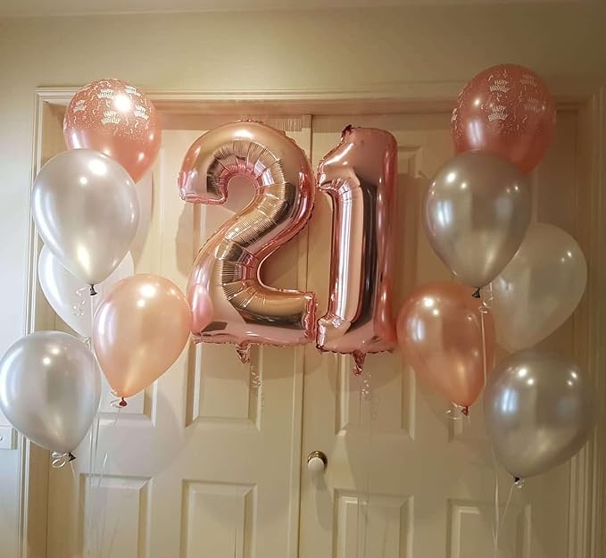 Rose Gold 22 Number Balloons, 40 Inch Giant Number 22 Balloons Foil Mylar - Image 7