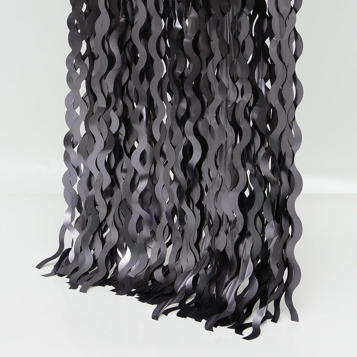 4 Pack Wavy Grey Foil Fringe Curtains Party Decorations - 3.3 ft x 6.6 ft Tinsel Curtain Backdrop for Birthday Bachelorette Wedding Birthday Disco Party Decorations