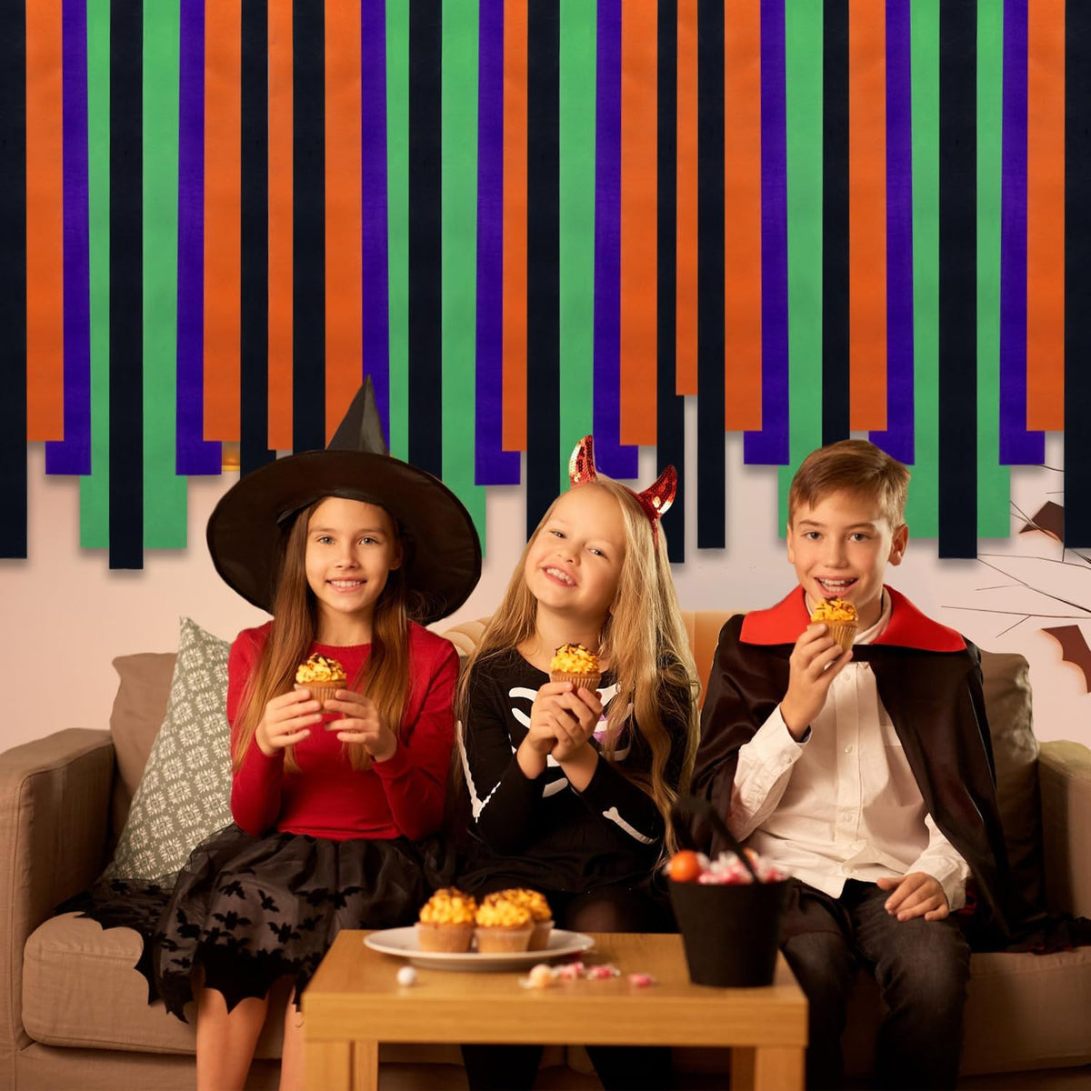 Crepe Paper Streamers 8 Rolls 656ft Orange Purple Black Green Tassels Streamer Paper for Halloween Theme Party Birthday Decorations Decor Indoor Home Horror Party Hanging Backdrops Supplies