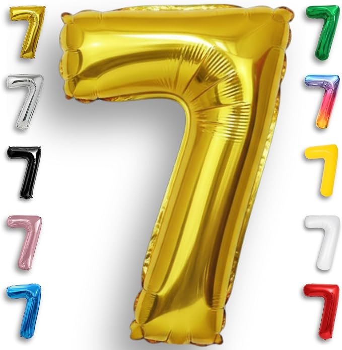 Gold Number Balloon 7 Mylar Foil Balloons 16 inch by Unknown