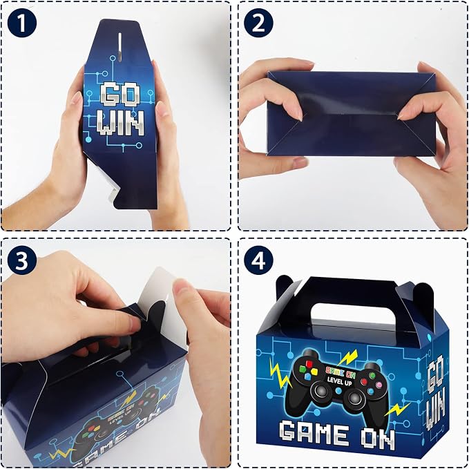 24 Pieces Video Game Party Boxes Gamer Party Favor Candy Goodies Treat Boxes - Image 5