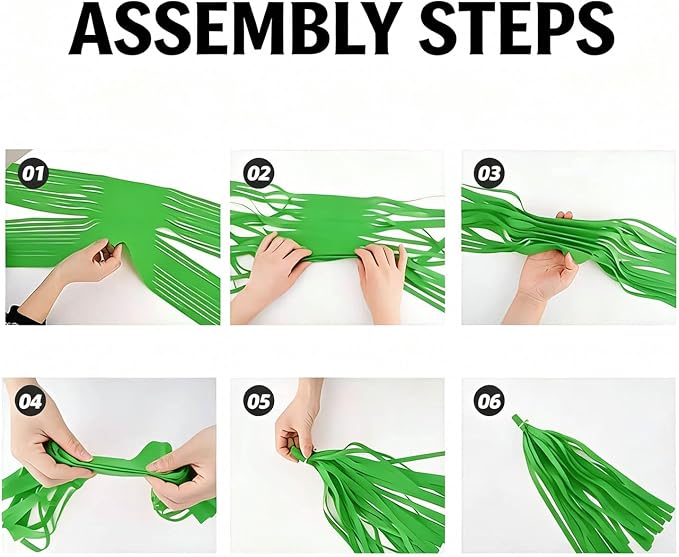 Green Gradient Tissue Paper Tassels 30pcs, Adding Festive Whimsy to Any - Image 5