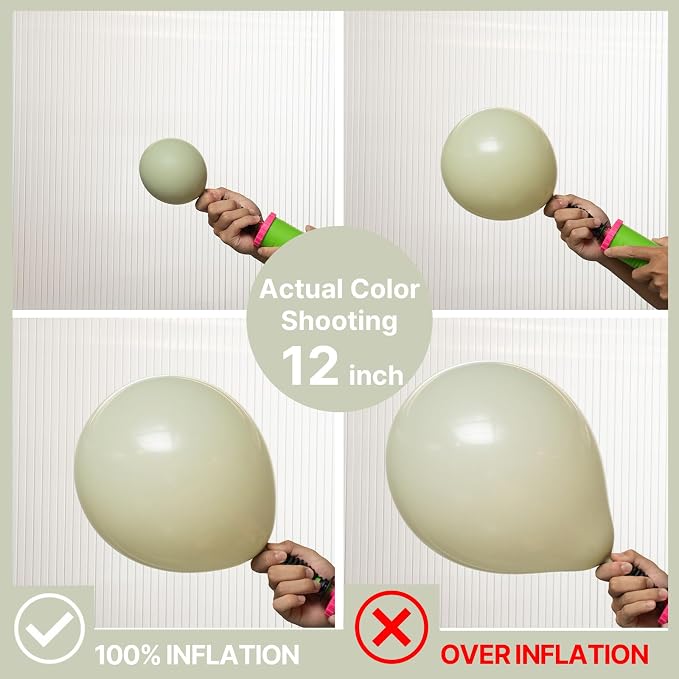 PartyWoo Sage Green Balloons 100pcs Boho Dusty Olive Green Color | Balloons - Image 4