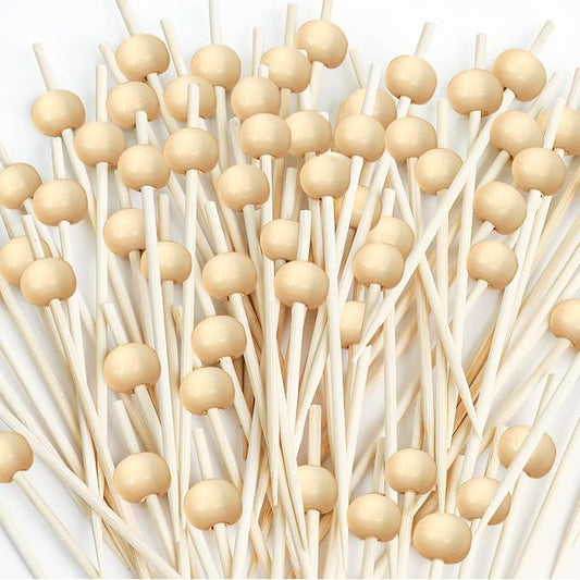 Wooden Cocktail Picks with Beads, Fruit Kabobs, Party Food by HFengQ