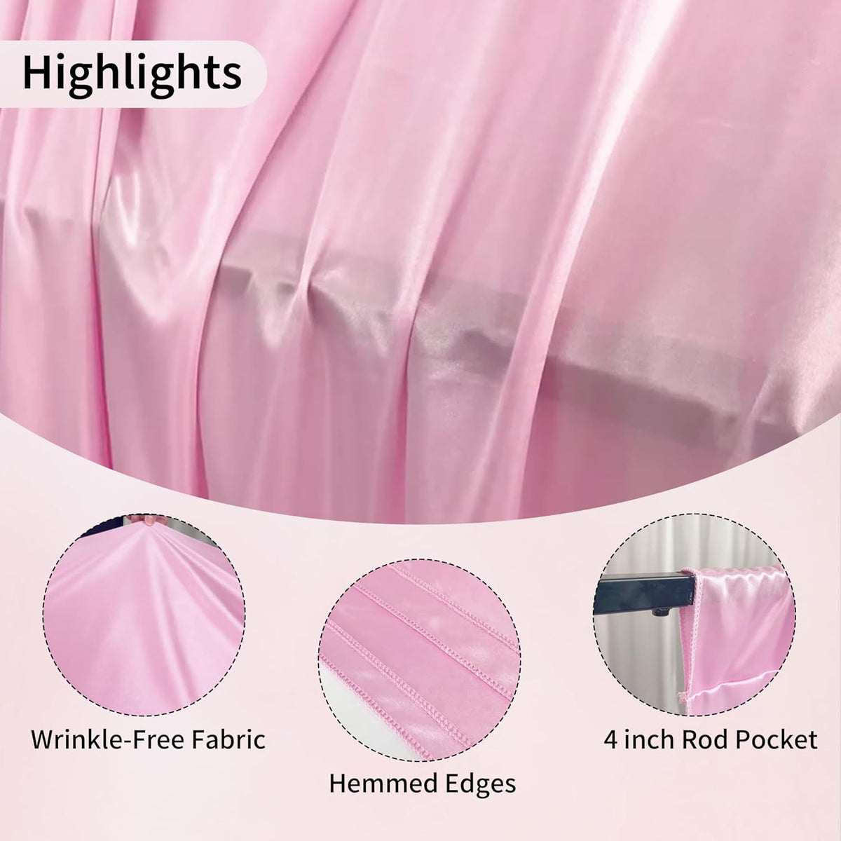 10x10ft Backdrop Curtains for Parties, 2 Panels 5x10ft Photography Backdrop Curtain with Rod Pocket,Backdrop Polyester Background Drapes,Wedding Backdrop Drapes for Birthday Baby Shower Home Decor