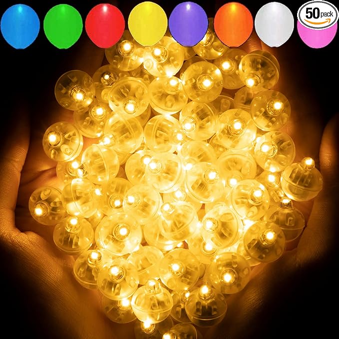 Aogist 50 PCS Warm White Balloon Lights, Waterproof Mini Spotlight Long Standby by Aogist