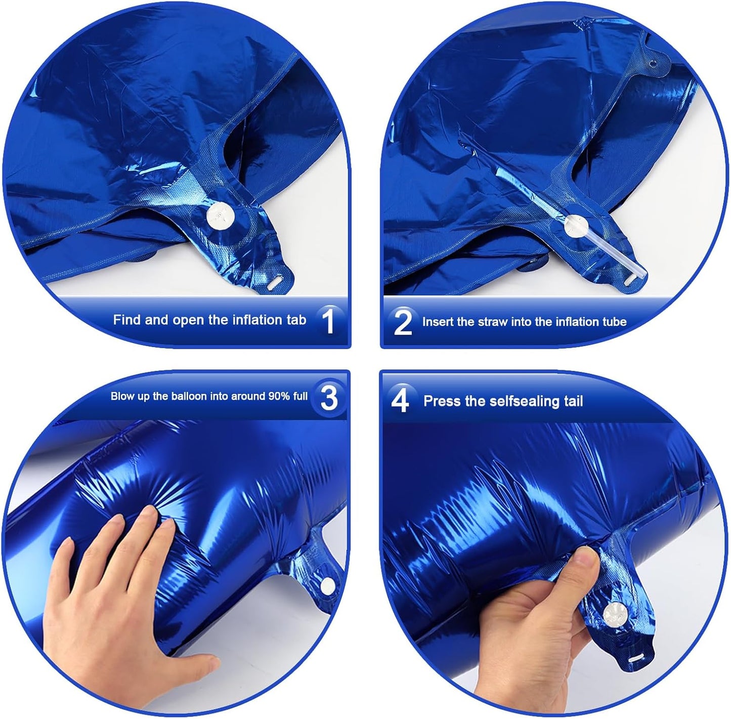 Big 40 Inch Night Blue 2 Number Balloon Birthday Decoration, Night Blue Number 2 Helium Balloons 12 20 22 23 24 26 28 32 42 Celebration, Boy Girl Baby Anniversary Party Graduations Supplies