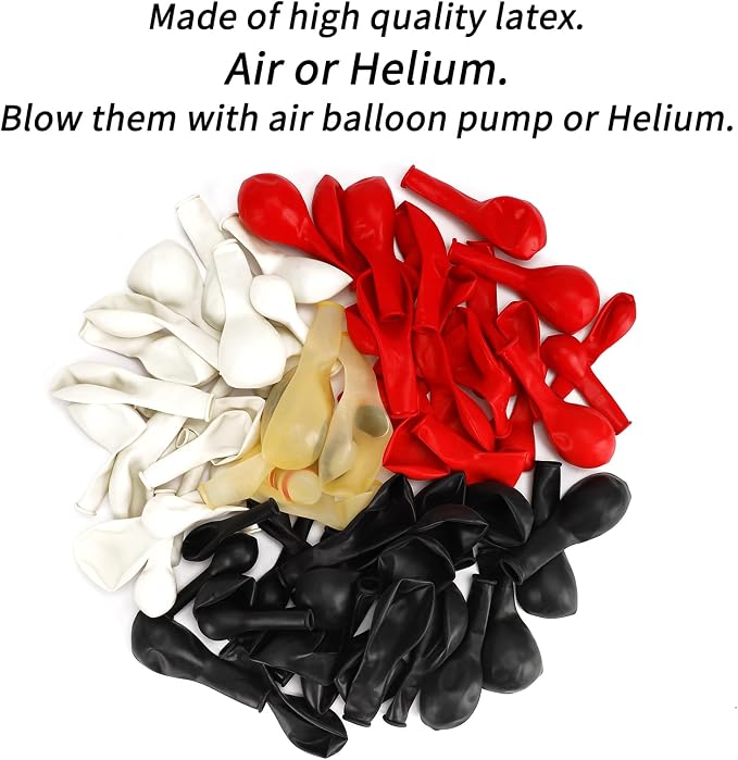 RUBFAC Balloon Arch kit Red Black White Balloons Confetti Garland 129pcs | - Image 3