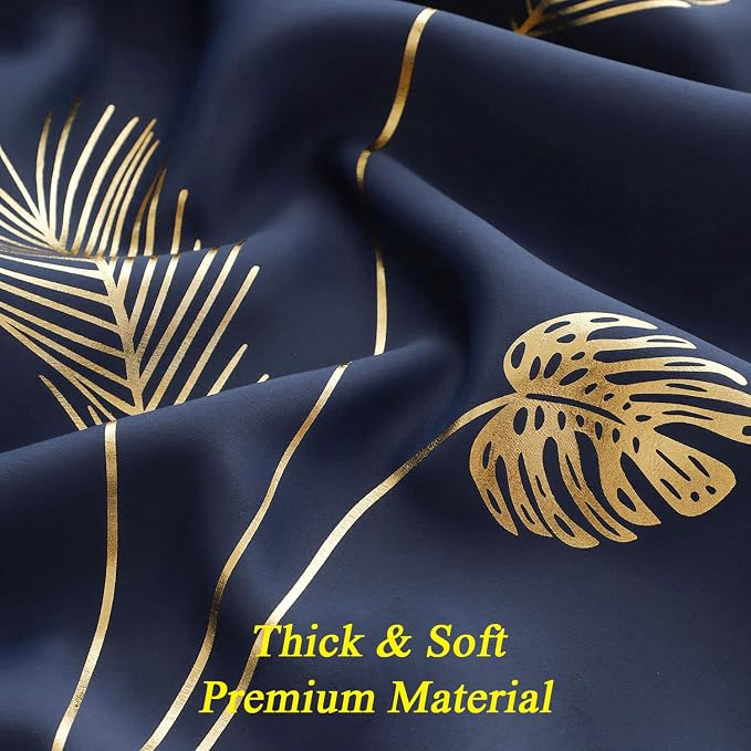 Navy Blue Blackout Curtain Extra Wide - Image 8