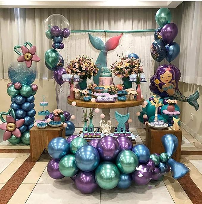 10 Inch Metallic Blue Balloons - Image 4