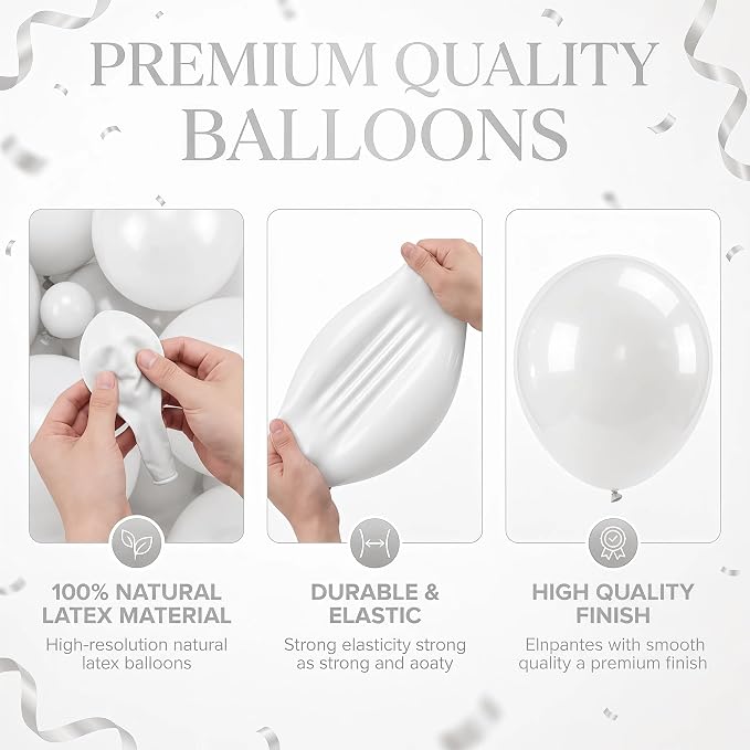 Pearl white Balloon Column Kit Set of 2 - Image 6