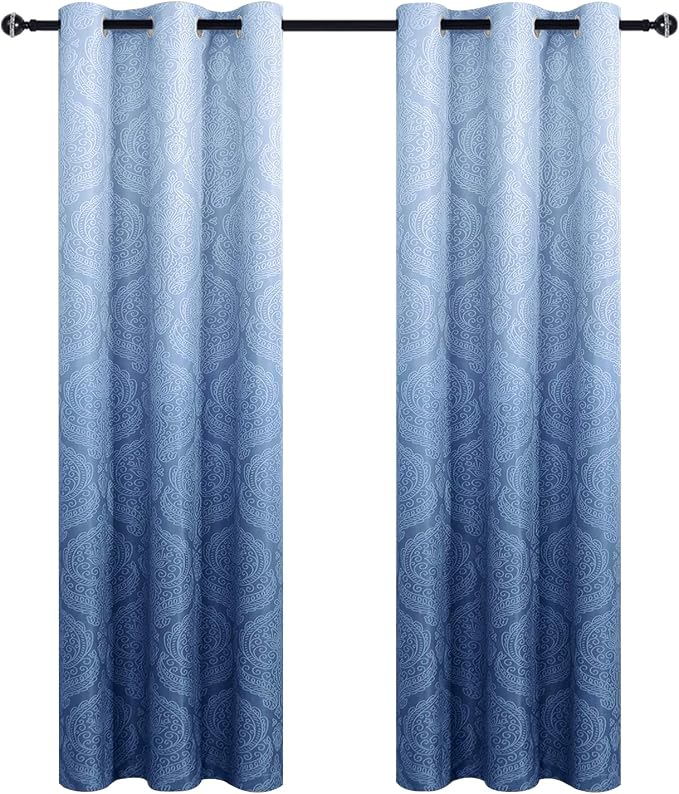 DWCN Navy Blackout Damask Curtains - Image 8