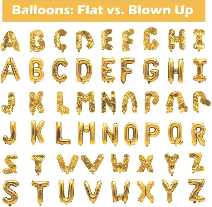 98 Pcs Gold Letter Balloons, Custom 3 Set A-Z Set - Image 4
