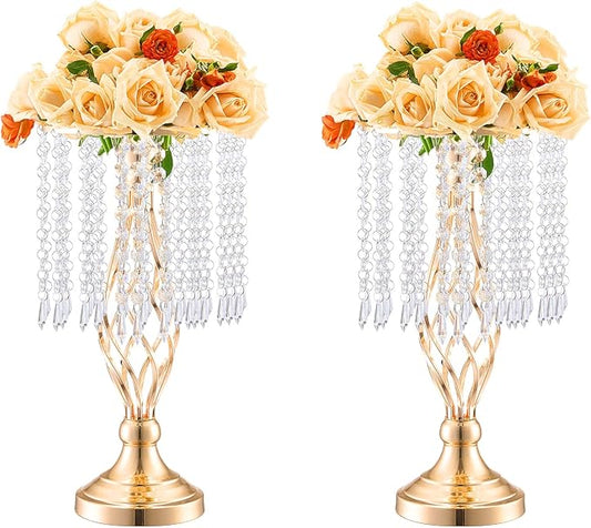 VEVOR 20PCS 43cm/16.9” Tall Crystal Wedding Flower Stand, Metal Wedding by VEVOR