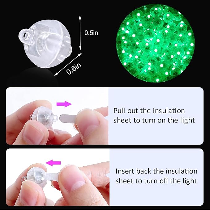 ZGWJ 200PCs Green Balloon Lights Mini, Battery Powered, Long Standby Time - Image 3