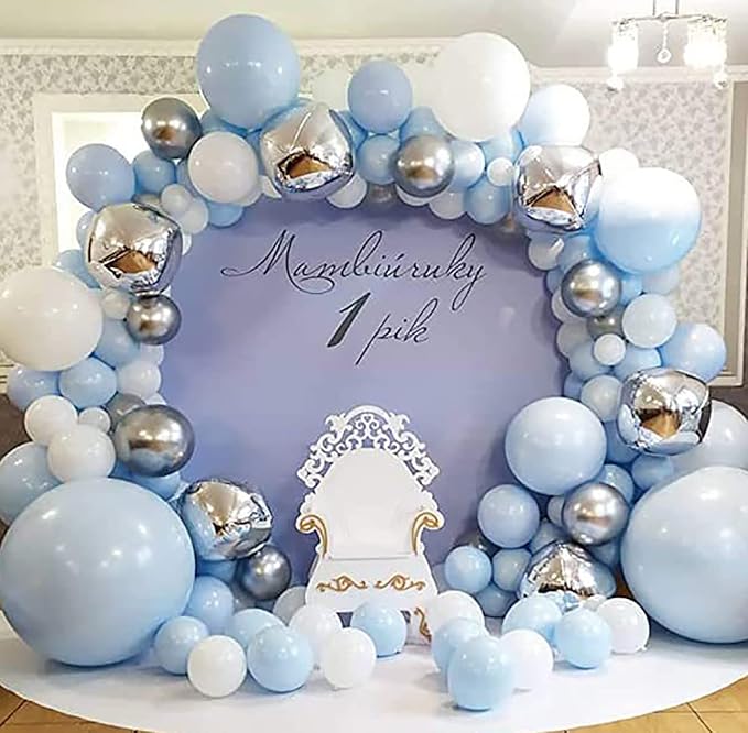 Pastel Blue Balloons 18 Inch 24 Pack Matte Helium Latex Round Balloons - Image 3