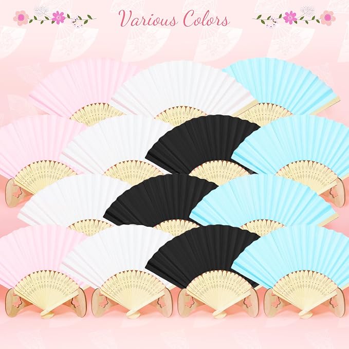 50 Piece Paper Fans - Image 6