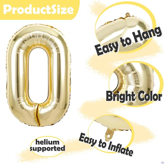Champagne Gold Number 59 95 Balloon - Image 3