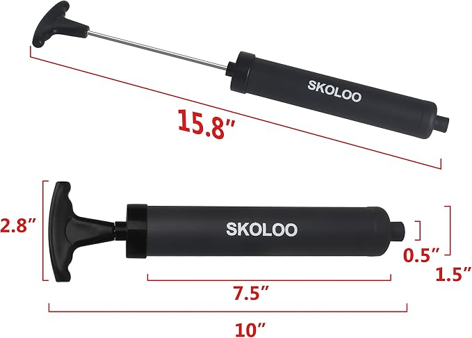 SKOLOO 10" Portable Hand Air Ball Pump Inflator Kit - Image 6