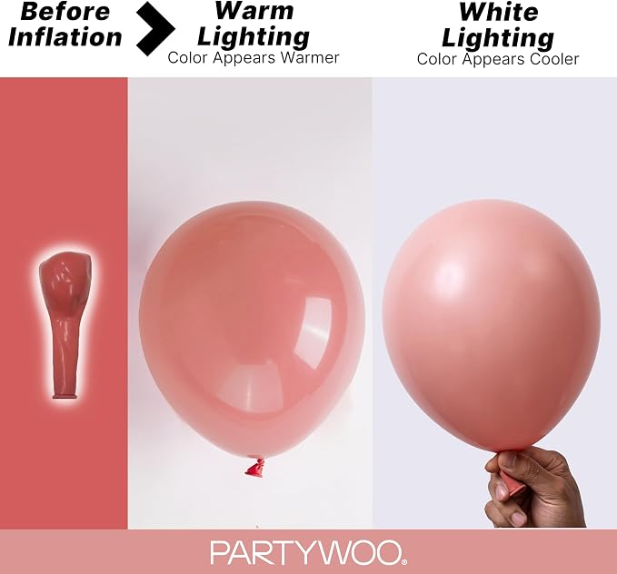 PartyWoo Dusty Pink Balloons 100pcs Dusty Rose Boho Netural Pink Color | 18 12 - Image 3