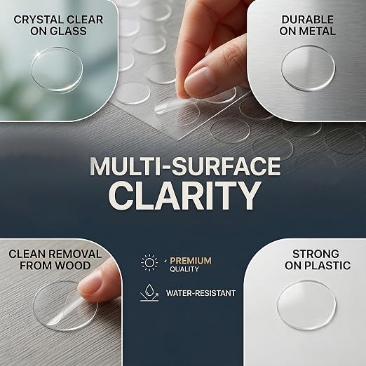 Glue Dots Double Sided 400 PCS, 0.79 Inch Clear Sticky Tack, Transparent - Image 3