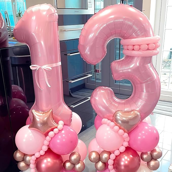 Pastel Pink 7 Balloon Number, 40 Inch Light Pink 7 Balloons Large Helium Foil - Image 6