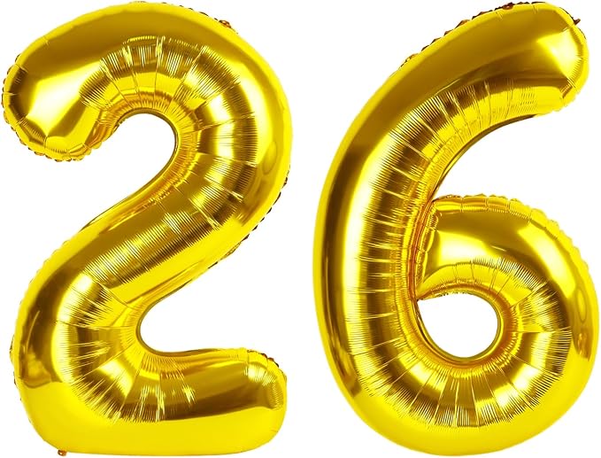 Number Balloons 26 Balloon Gold by Enyeopd