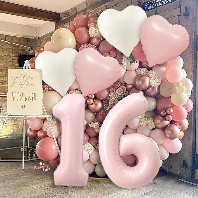 Pink 7 Balloon Number Pastel Pink 7th Birthday Party Decorations - Image 6