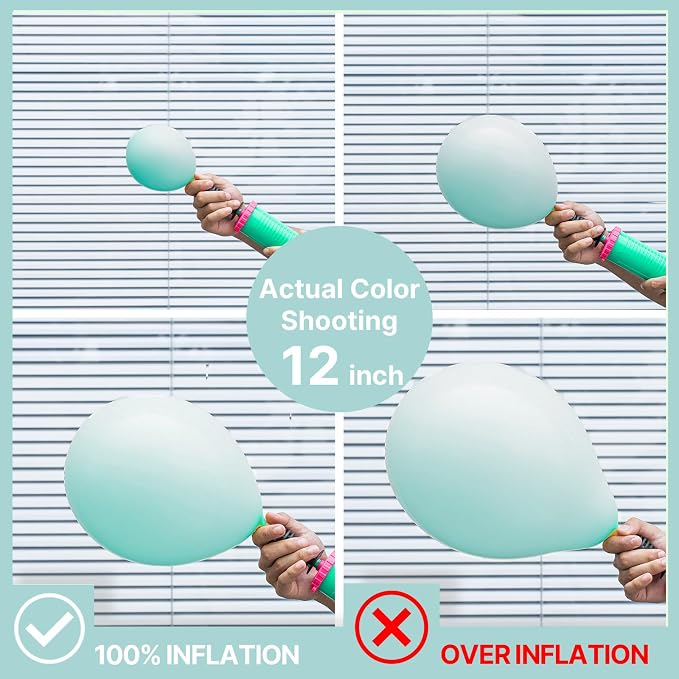 PartyWoo Teal Balloons 127pcs Turquoise Latex Balloons Different Sizes | 36 18 - Image 3