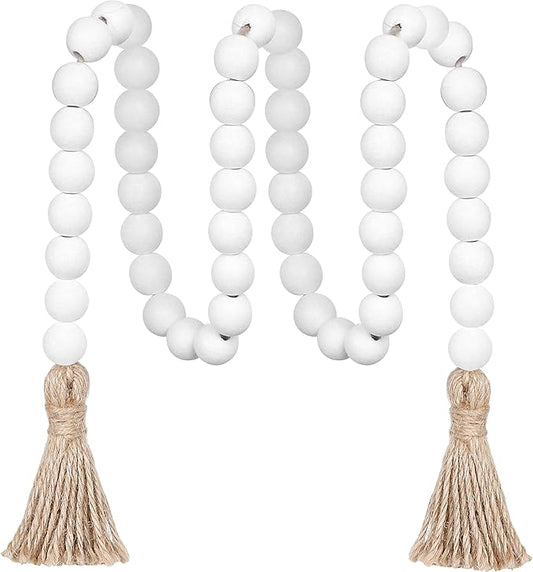 Meplait 39in Wood Bead Garland, Farmhouse Beads by Meplait