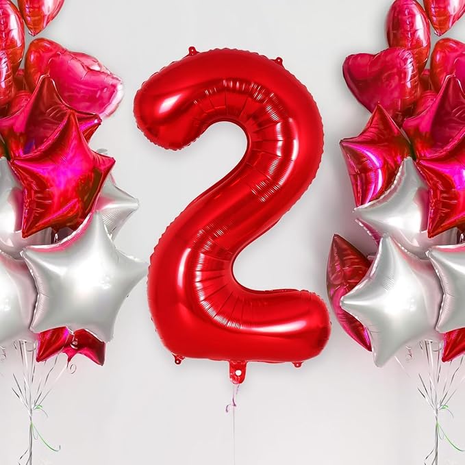 Red Number 21 Balloons, 40 Inch Big Large Foil Number Balloons, Jumbo Giant - Image 4